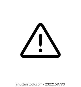 Warning icon black and white vector illustration