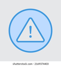 Warnsymbol im blauen Stil über die Benutzeroberfläche, Verwendung für die Präsentation mobiler App auf der Website