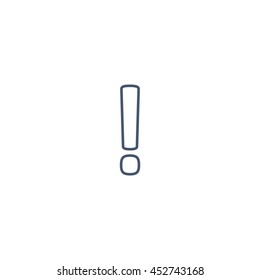 warning icon or button in flat style with long shadow, isolated vector illustration on transparent background