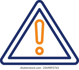Warning Icon color line Vector Illustration