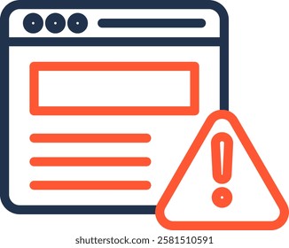 Warning Icon Color Line Vector Illustration