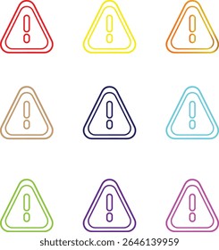 warning icon, Danger triangle vector icon,  exclamation marks, attention, error. danger