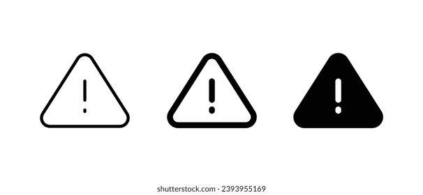 Icono de advertencia. Vector de icono de peligro, vector de icono de contorno para aplicaciones web y móviles