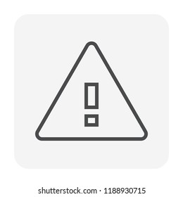 Warning icon design, black and outline.