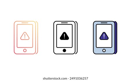 Warning icon design with white background stock illustration