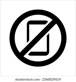 Warning Icon Don't use mobile phone symbol. No mobile phone sign. Mobile Phone prohibited. vector illustration on white background