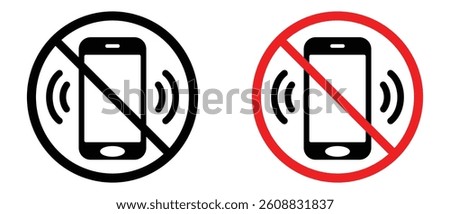 Warning Icon Don't use mobile phone symbol. No mobile phone sign. Mobile Phone prohibited. No cell phone sign.Vector illustration.