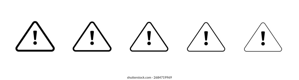 Icono de advertencia conjunto de ilustración plana logo