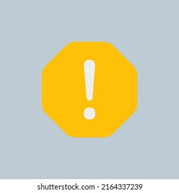 Warning icon in flat style about essentials, use for website mobile app presentation