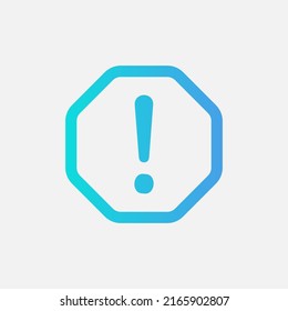 Warning icon in gradient style about essentials, use for website mobile app presentation