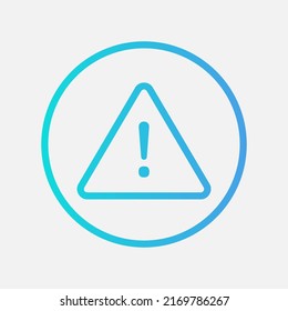 Warning icon in gradient style about user interface, use for website mobile app presentation