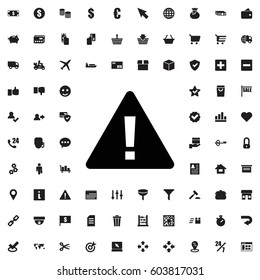 Warning icon illustration isolated vector sign symbol. e-commerce icons vector set.