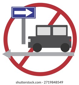 Imagem do ícone de aviso de ausência de direção errada