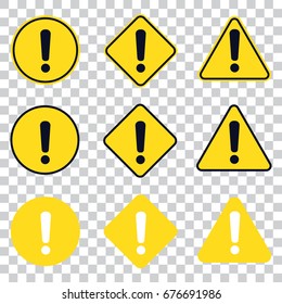 Warning Icon. isolated set.