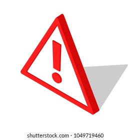 warning icon isometric design 