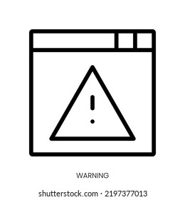 icono de advertencia. Diseño De Estilo De Arte De Línea Aislado En Fondo Blanco