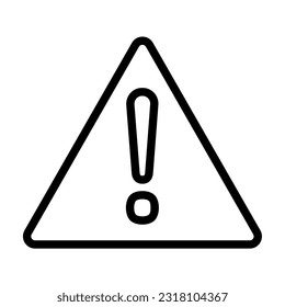 Warning icon in line style, use for website mobile app presentation