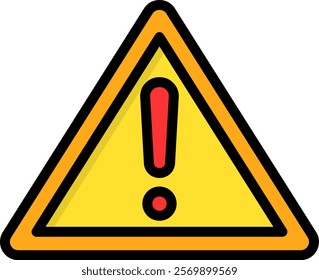 Warning Icon Lineal Color Vector Illustration