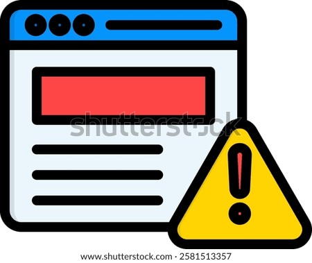 Warning Icon Lineal Color Vector Illustration