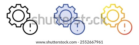 warning icon. Linear, Blue Fill and Gradient Style Design Isolated On White Background