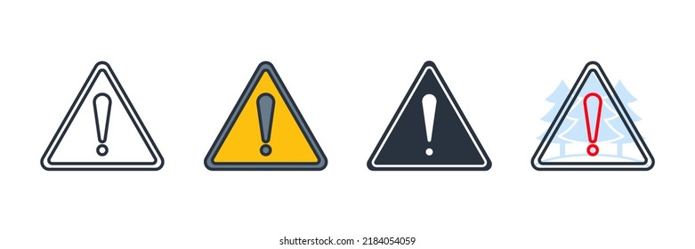 warning icon logo vector illustration. Danger warning symbol template for graphic and web design collection