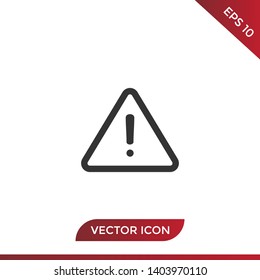 Warning icon. Modern and simple vector sign isolated on white background.