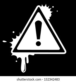 Warning icon on black background