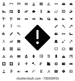 Warning icon. set of filled construction icons.