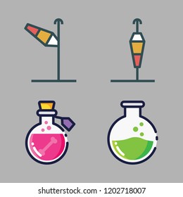 warning icon set. vector set about poison and wind sign icons set.