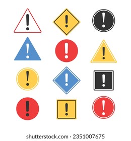 Diseño de vectores de conjunto de iconos de advertencia.