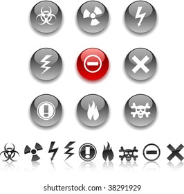 Warning  icon set. Vector illustration.