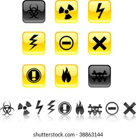 Warning  icon set. Vector illustration.