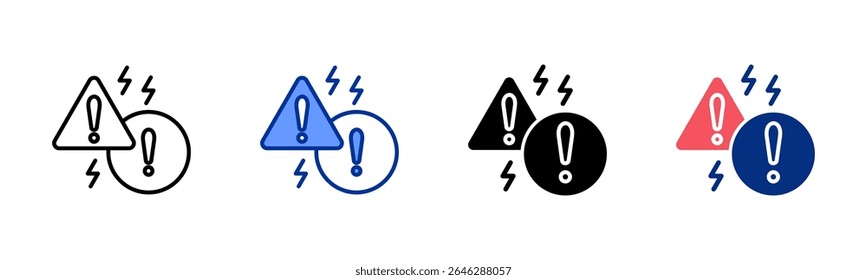 Warning icon sheet multiple style collection