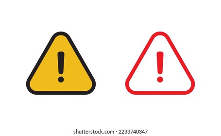 Diseño vectorial de signo de icono de advertencia, color amarillo y rojo