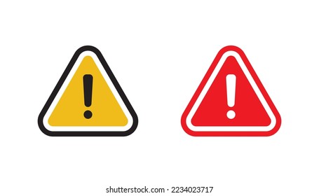 Warning icon sign vector design, yellow and red color
