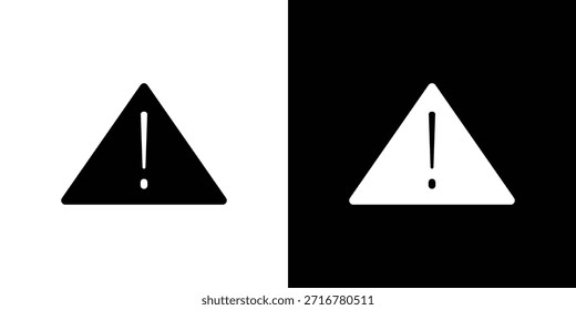 Ilustración vectorial de silueta de icono de advertencia estilo plano aislado