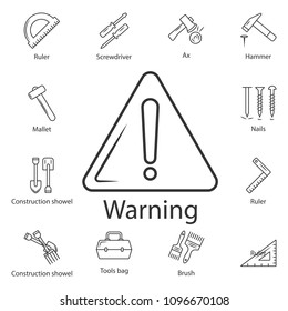 Warning icon. Simple element illustration. Warning symbol design from Construction collection set. Can be used for web and mobile on white background
