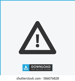 warning icon. Simple filled warning icon. On white background.