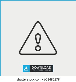 warning icon. simple outline warning vector icon. on white background.