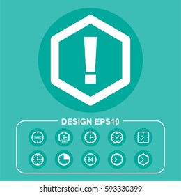 warning icon stock vector illustration. Flat design.