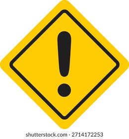 Símbolo do ícone de aviso com ponto de exclamação para mensagens de alerta, avisos de cuidado e comunicação de segurança