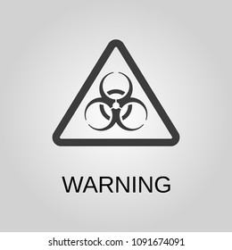 Warning icon. Warning symbol. Flat design. Stock - Vector illustration