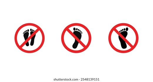 El logotipo del símbolo del icono de advertencia está prohibido de pisar