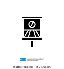 Warning Icon Symbol Representing Alert Notification with Caution Sign and Direction Indicator in Minimalistic Black and White Design