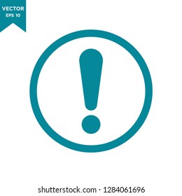 warning icon in trendy flat design 