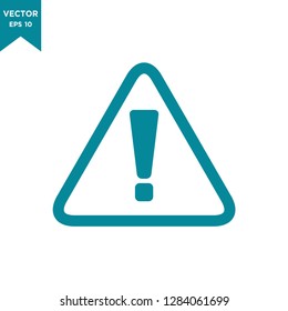warning icon in trendy flat design 