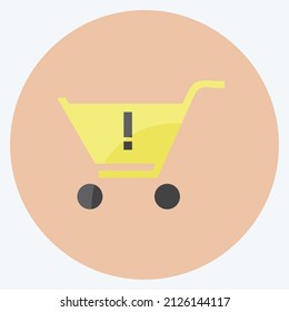 Warning Icon in trendy flat style isolated on soft blue background