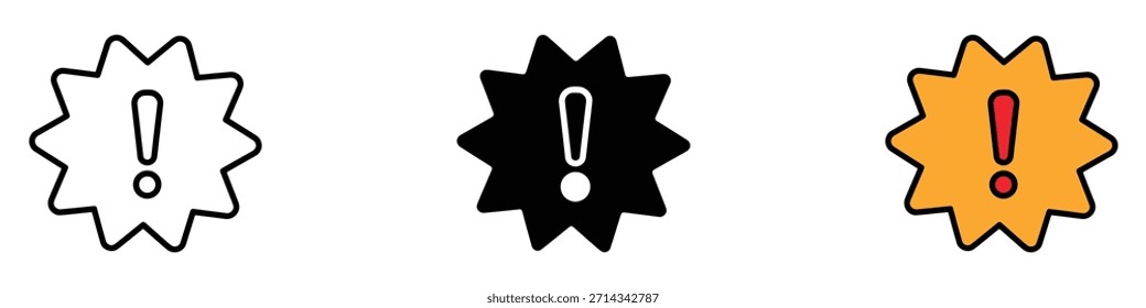 Icono de advertencia. Vector de atención, alerta, precaución. Ilustración vectorial.
