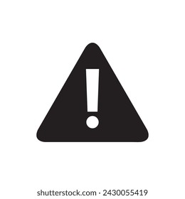 Warning icon vector. Attention sign flat black illustration on white background..eps