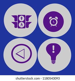warning icon. warning vector icons set alarm, attention sign bulb, left arrow and traffic signs